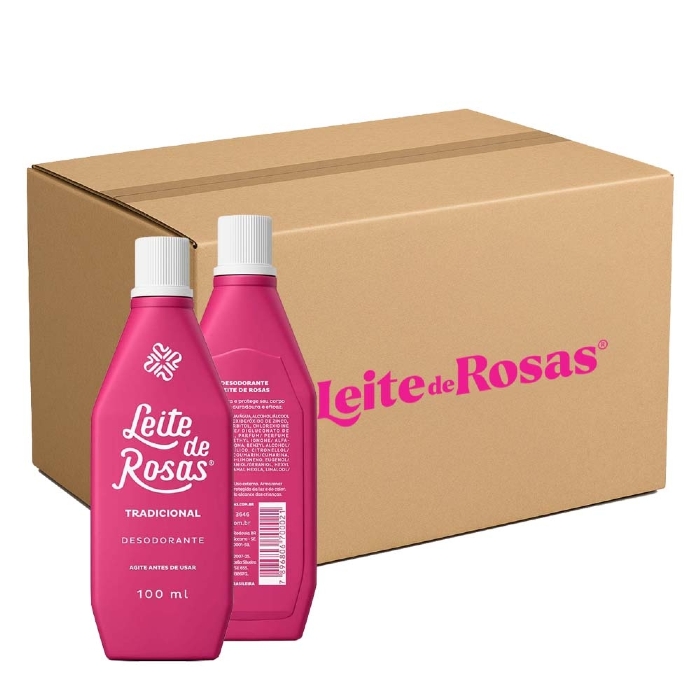 Caixa Leite de Rosas Tradicional 100ml com 48 UN