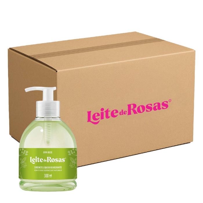Caixa Sabonete Líquido Leite de Rosas Erva Doce com 6 Un