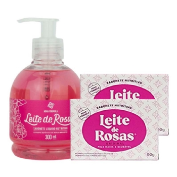 Kit Sabonete Leite de Rosas com 3 Peças