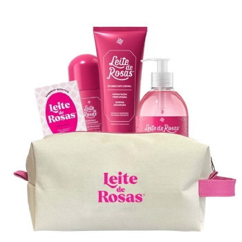 Kit Dia a Dia Leite de Rosas com Necessaire