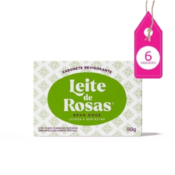 Sabonete Nutritivo Leite de Rosas Erva Doce com 6 Unidades