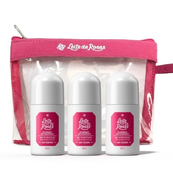 Kit Roll On Sem Perfume Leite de Rosas