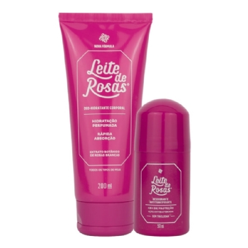Kit Hidratante e Roll On Tradicional Leite de Rosas