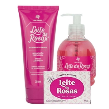 Kit Leite de Rosas Hidratação com 3 Peças