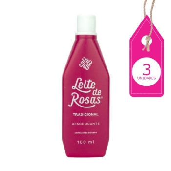 Kit Leite de Rosas Tradicional 100ML com 3un