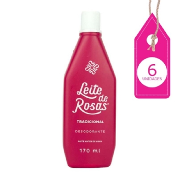 Kit Leite de Rosas Tradicional 170ML com 6un