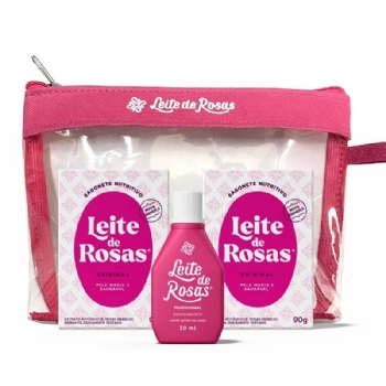 Kit Sabonete e Deo Tradicional Mini Leite de Rosas