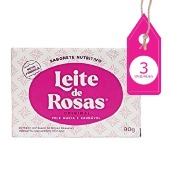 Kit Sabonete Nutritivo Leite de Rosas com 3Un