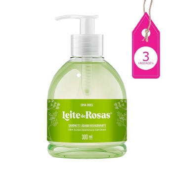 Sabonete Líquido Leite de Rosas Erva Doce com 3 Unidades
