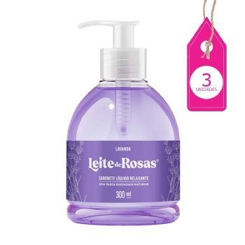 Sabonete Líquido Leite de Rosas Lavanda com 3 Unidades
