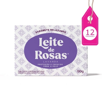 Sabonete Nutritivo Leite de Rosas Lavanda com 12 Unidades