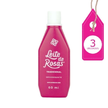 Leite de Rosas Tradicional 60ML com 3un