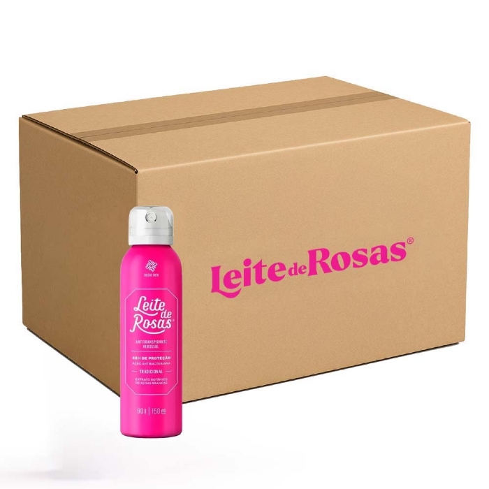 Caixa Aerossol Tradicional Leite de Rosas com 12 UN