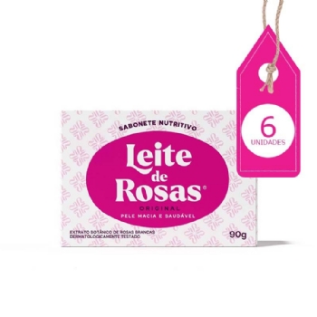 Kit Sabonete Nutritivo Leite de Rosas com 6Un