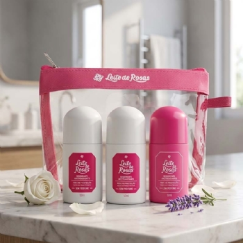 Kit Roll On Com e Sem Perfume Leite de Rosas
